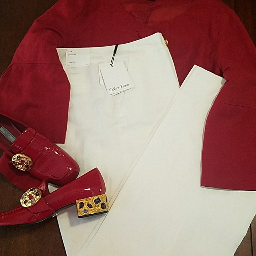 Classic fit linen pants